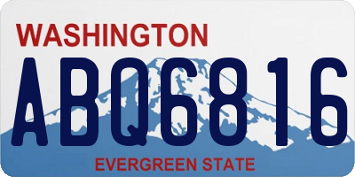 WA license plate ABQ6816