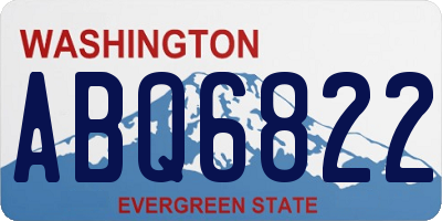 WA license plate ABQ6822