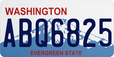WA license plate ABQ6825