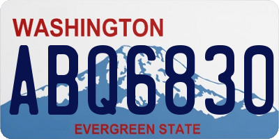 WA license plate ABQ6830
