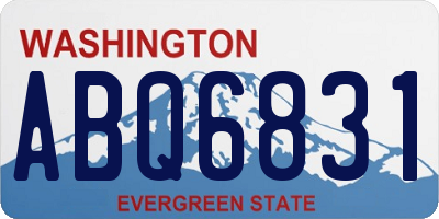 WA license plate ABQ6831