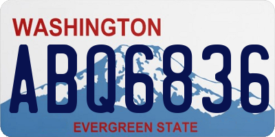 WA license plate ABQ6836