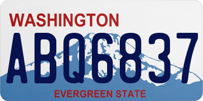 WA license plate ABQ6837