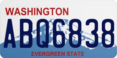 WA license plate ABQ6838