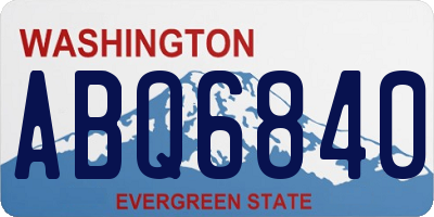WA license plate ABQ6840