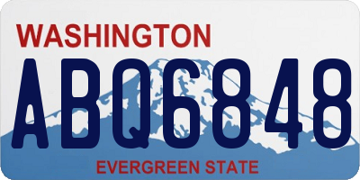 WA license plate ABQ6848