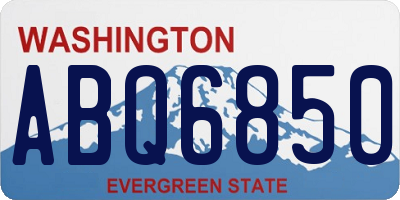 WA license plate ABQ6850