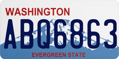 WA license plate ABQ6863