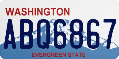 WA license plate ABQ6867