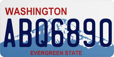 WA license plate ABQ6890