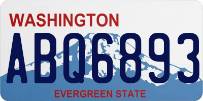 WA license plate ABQ6893