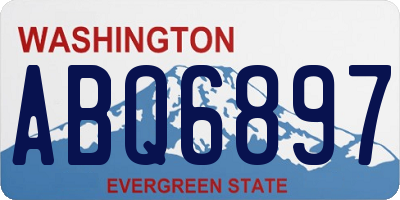 WA license plate ABQ6897