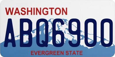 WA license plate ABQ6900
