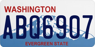 WA license plate ABQ6907
