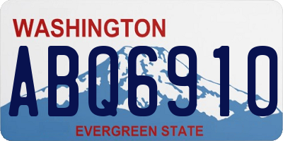 WA license plate ABQ6910