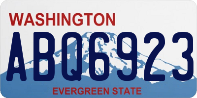 WA license plate ABQ6923
