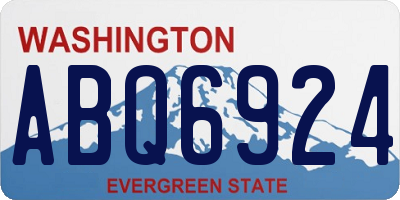 WA license plate ABQ6924