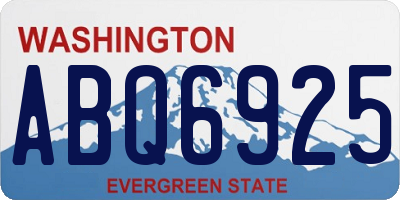 WA license plate ABQ6925