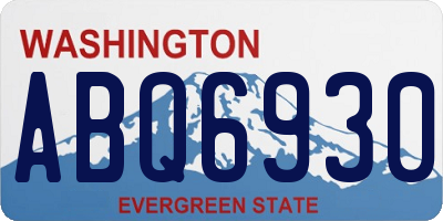 WA license plate ABQ6930