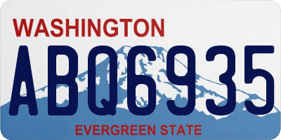 WA license plate ABQ6935