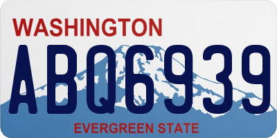 WA license plate ABQ6939