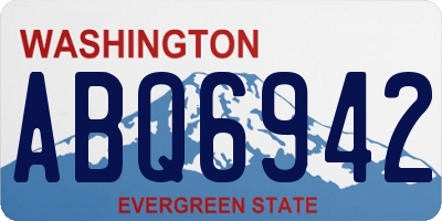 WA license plate ABQ6942