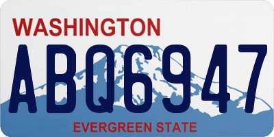 WA license plate ABQ6947