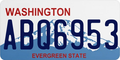 WA license plate ABQ6953