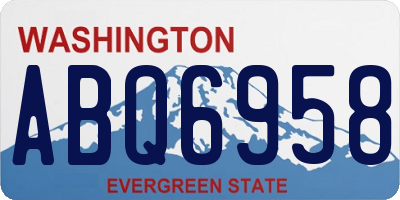 WA license plate ABQ6958