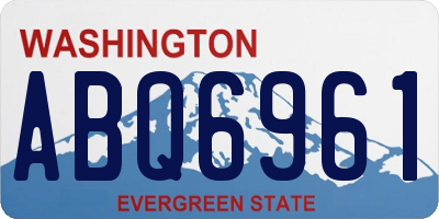 WA license plate ABQ6961