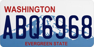 WA license plate ABQ6968