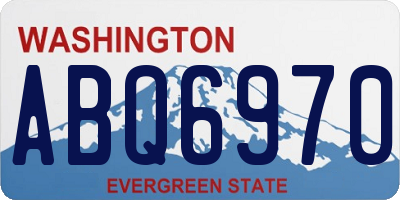 WA license plate ABQ6970
