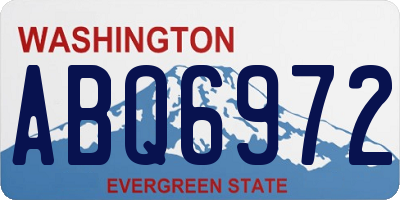 WA license plate ABQ6972