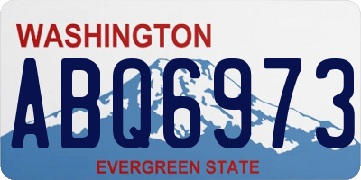 WA license plate ABQ6973