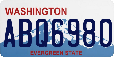 WA license plate ABQ6980
