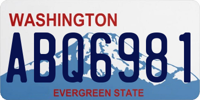 WA license plate ABQ6981