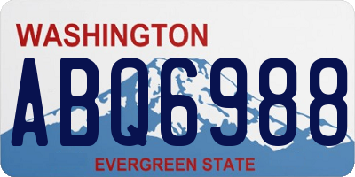 WA license plate ABQ6988