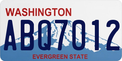 WA license plate ABQ7012
