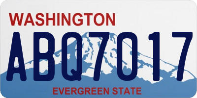 WA license plate ABQ7017