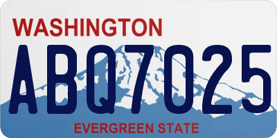 WA license plate ABQ7025