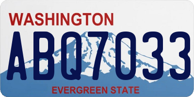 WA license plate ABQ7033