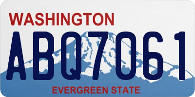 WA license plate ABQ7061