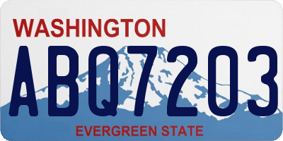 WA license plate ABQ7203