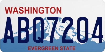 WA license plate ABQ7204