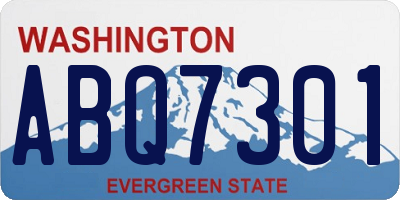 WA license plate ABQ7301