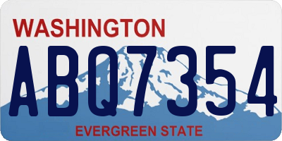 WA license plate ABQ7354