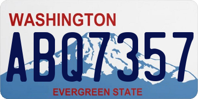 WA license plate ABQ7357