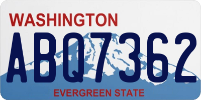 WA license plate ABQ7362