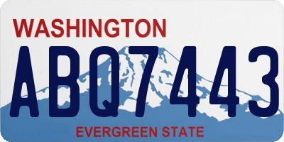 WA license plate ABQ7443