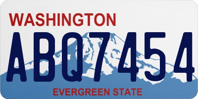 WA license plate ABQ7454
